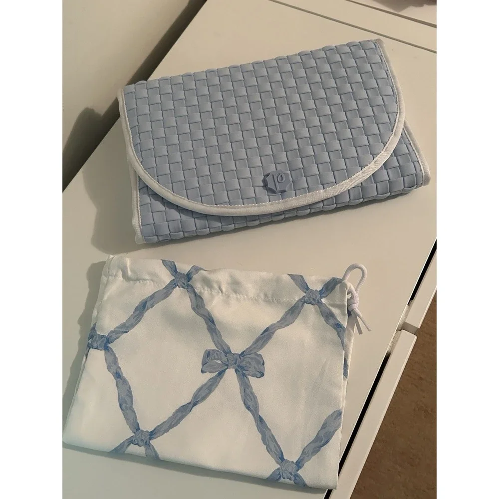 NIB Pluie X TBBC Pret Changing Clutch Pad Buckhead Blue Gingham $56 24 X 12